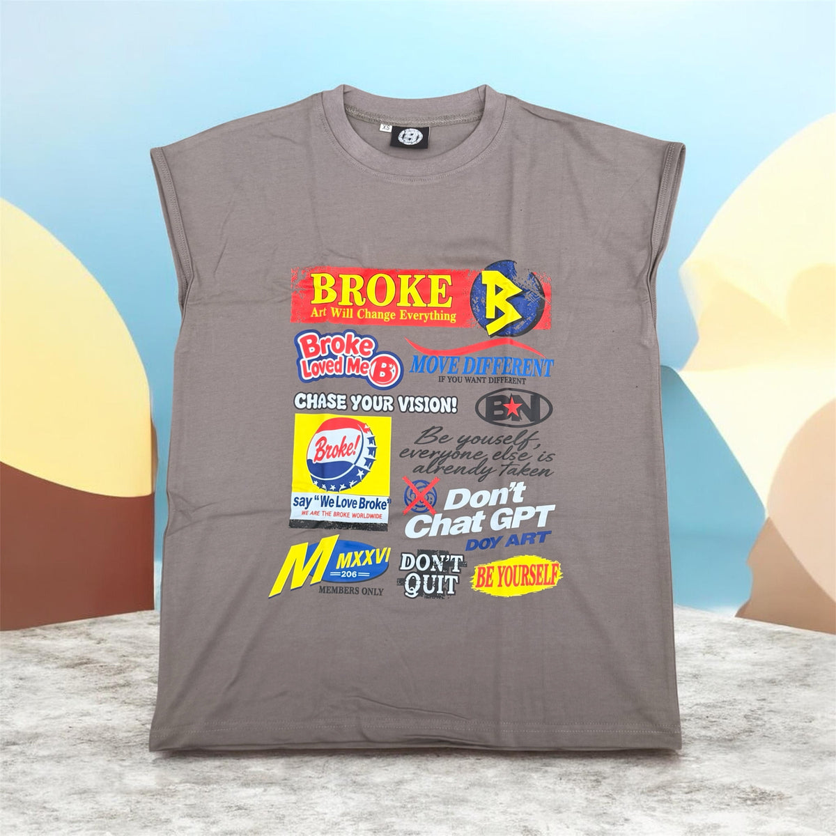 BROKE GREY SLEEVELESS