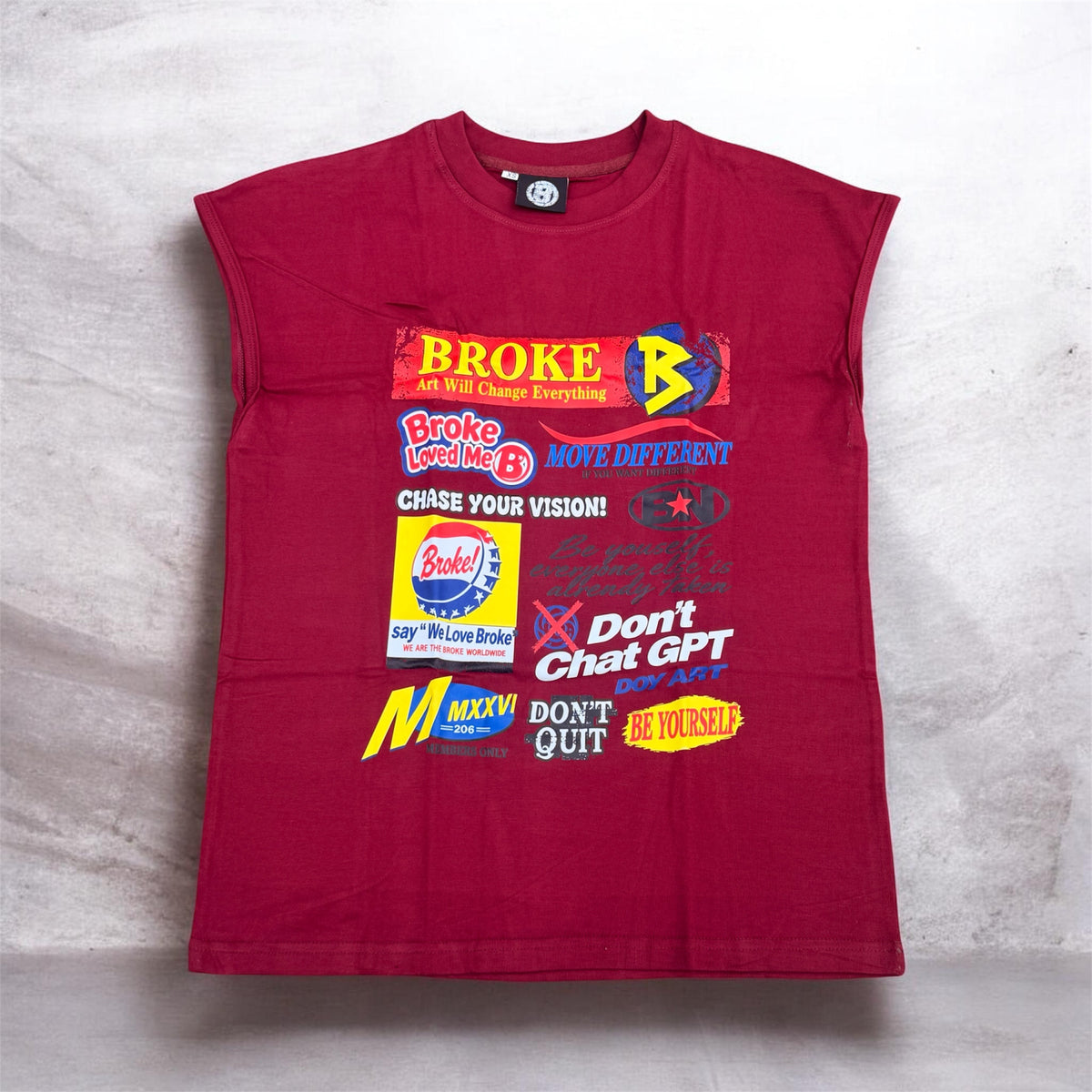 BROKE ‘BURGUNDY SLEEVELESS