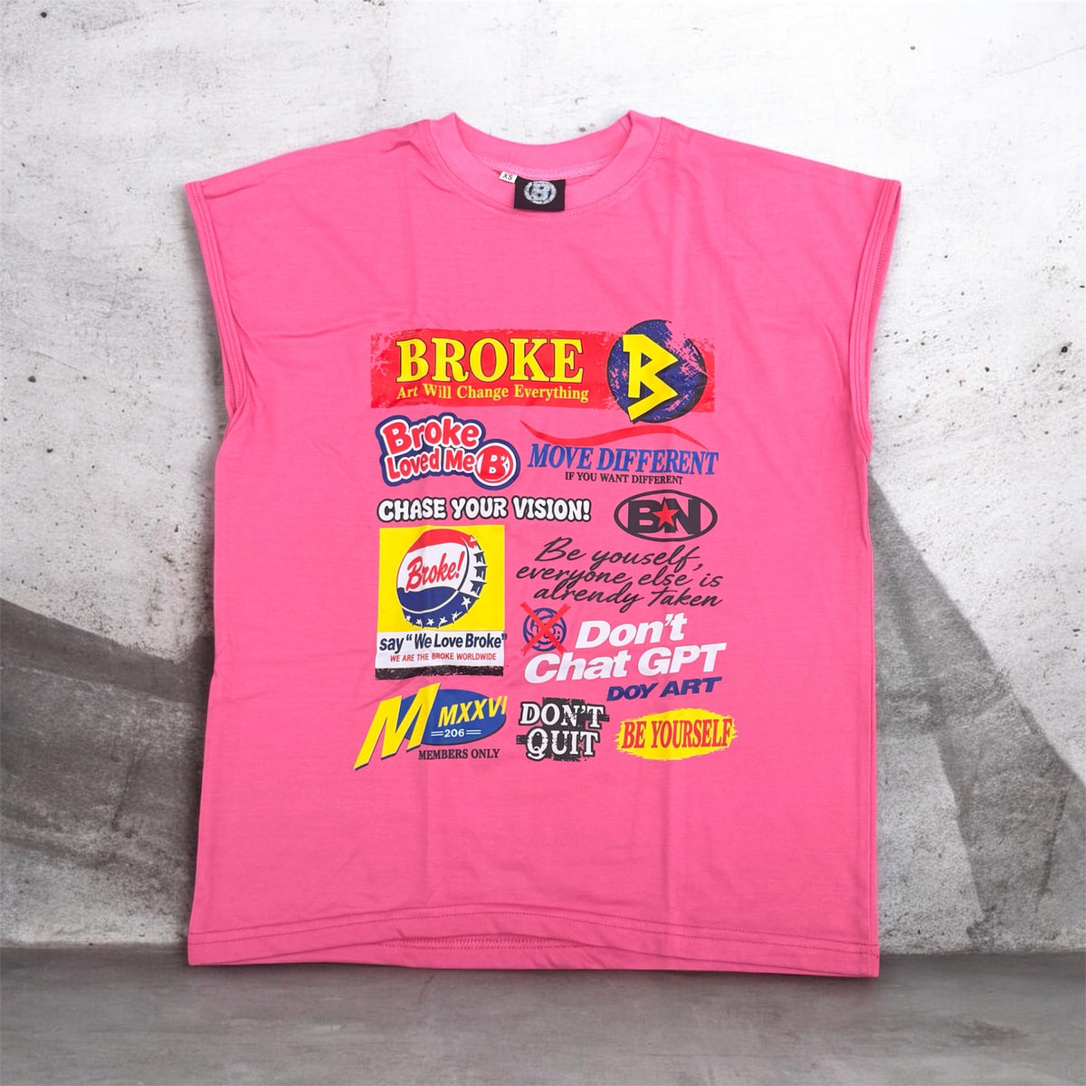 BROKE ‘ PINK SLEEVELESS