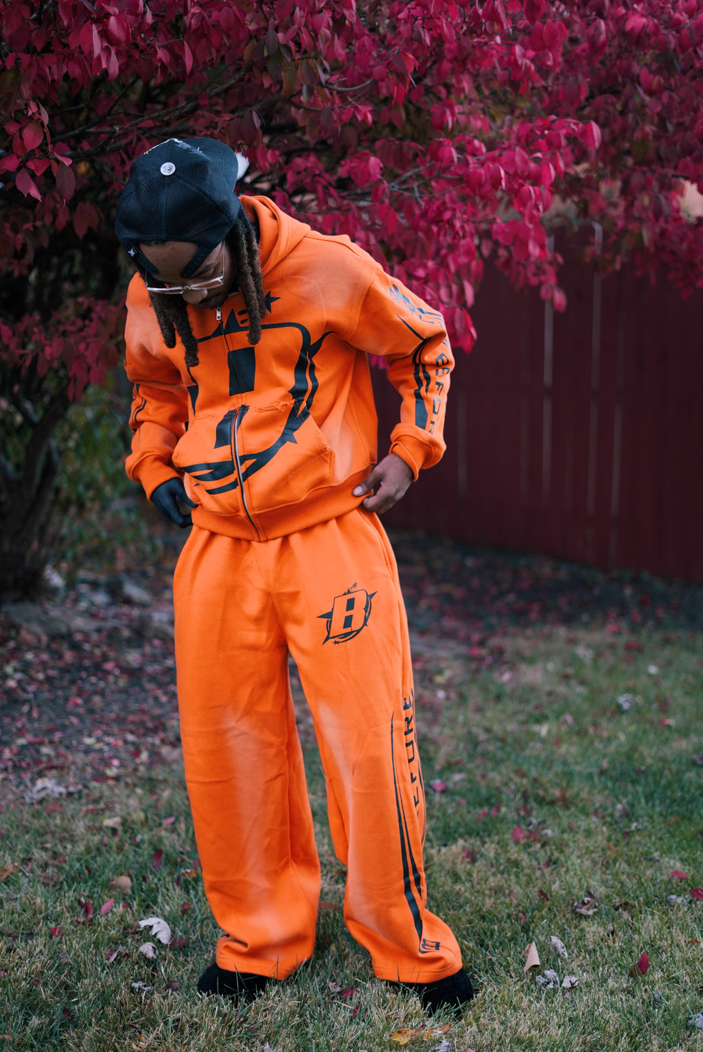 Broke' Orange Flare Jumpsuit