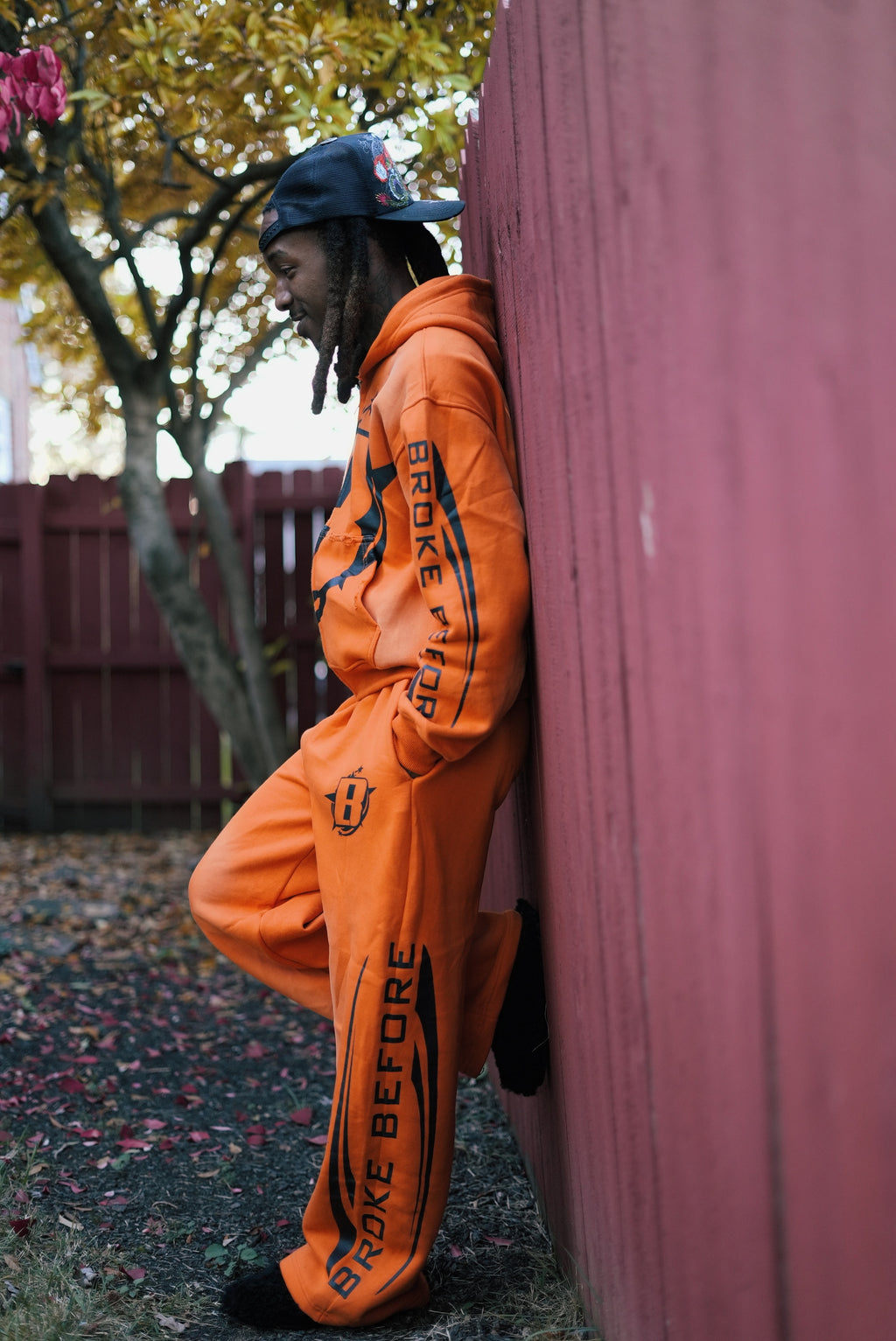 Broke' Orange Flare Jumpsuit