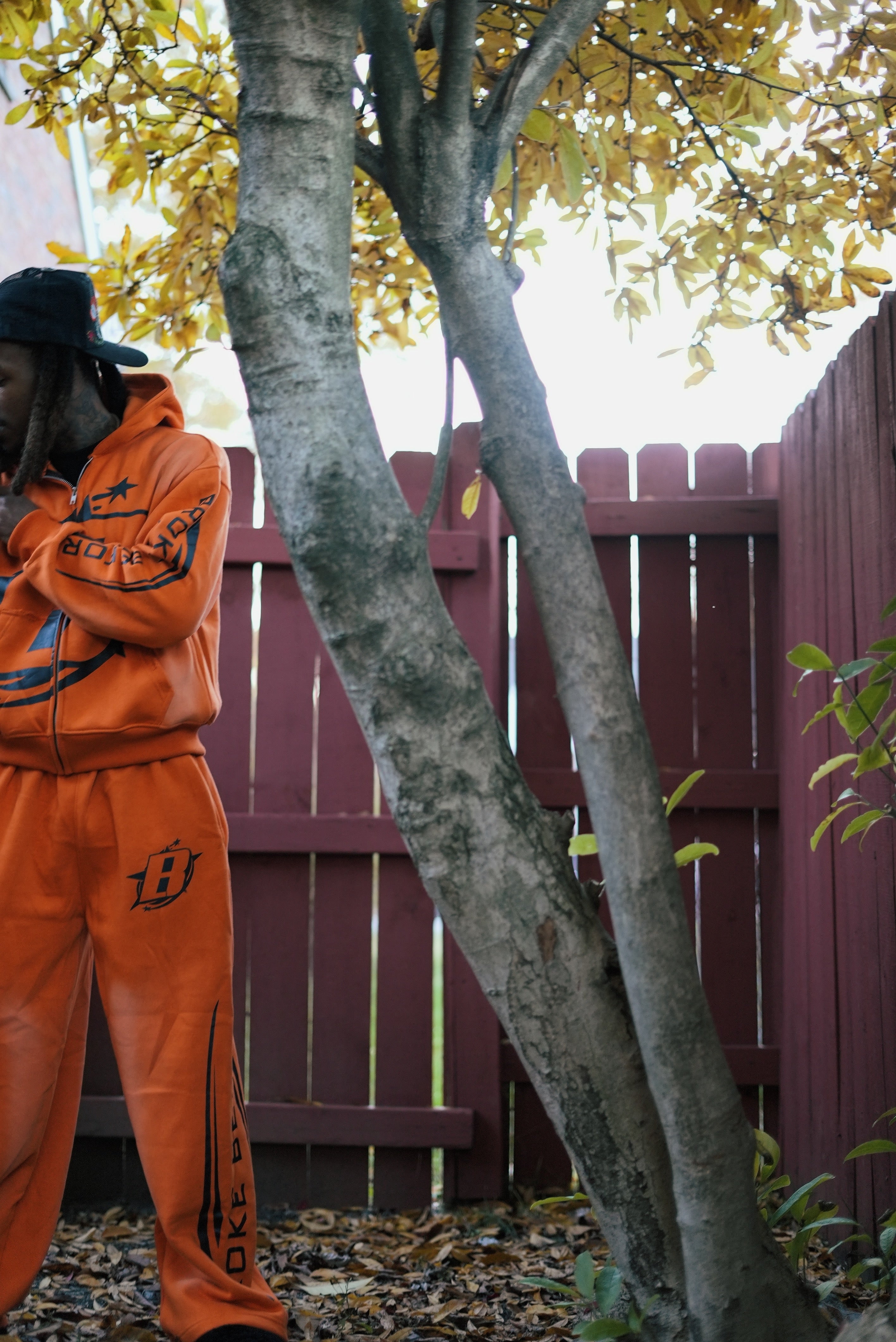 Broke' Orange Flare Jumpsuit